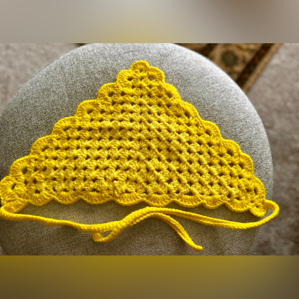 Yellow Crochet bandana